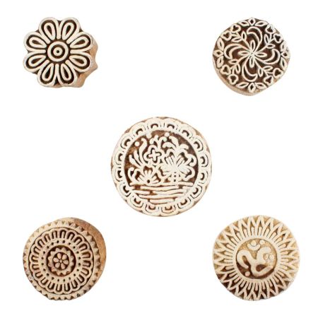 Set of 5 Piece New Mix Wooden Printing Blocks